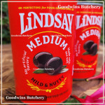 Pickle olive BLACK OLIVE RIPE PITTED MEDIUM mild & nutty LINDSAY USA 6oz 420g